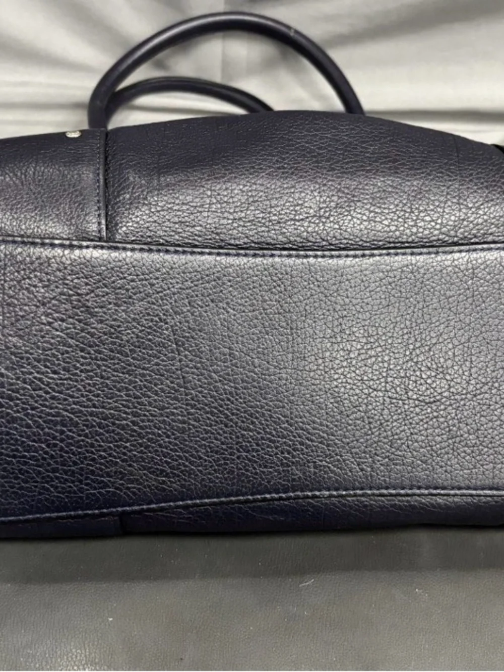 Coach NAVY Leather Satchel with Gold Hardware - Picture 4 of 9